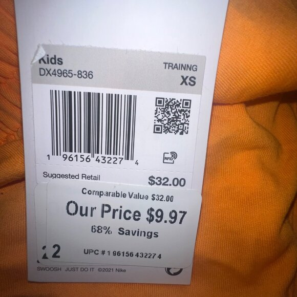 Nike Dri-Fit Loose Fit Orange Athletic Shorts For kids, XS - Picture 8 of 11